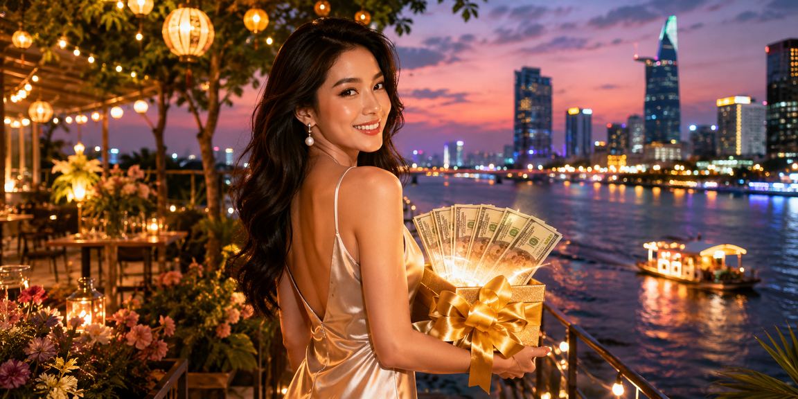 Người dùng Sài Gòn kiểm tra giao dịch tài chính khi uống cà phê